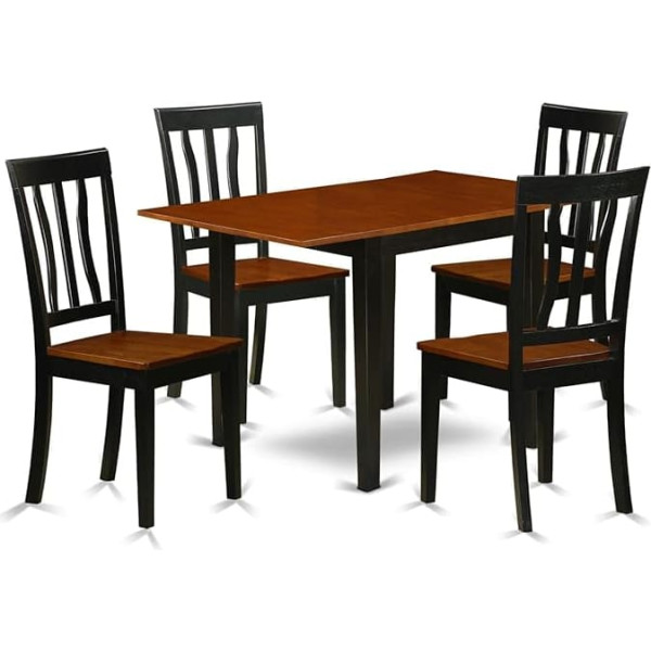 East West Furniture Black and Cherry Dining Set