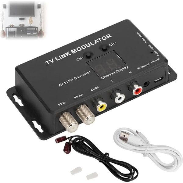 RF Modulators, TM70 UHF TV Link Modulator, AV to RF Converter, IR Extender with Channel Display, Easy Installation and Setup