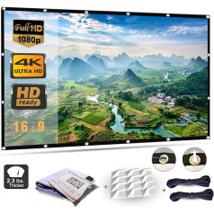 Projection Screen 120 Inch Portable Projection Surface with 16:9 HD 4K Screen for Home Cinema, Foldable - 271 cm x 155 cm Matte White Wide Screen