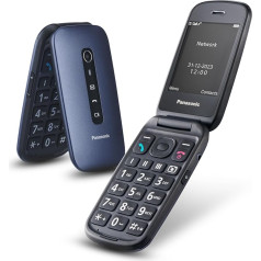 Panasonic KX-TU550EXC 4G Essentials Clamshell Mobile Phone for Seniors, 1.2MP Camera, Senior Phone with Large 2.8 Inch Display, 300 Hours Standby Time, Blue
