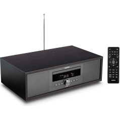 MEDION P64145 All in One Audio System (DAB+, CD, MP3, PLL FM Radio, USB, Compact System, Elegant Design, Wake-up Function, Sleep Automatic Sleep) Anthracite