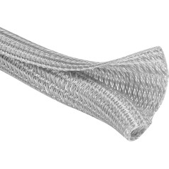JOTO 8 m Cable Tube Self-Closing Cable Duct Cut to Size Cable Protection Woven Cable Sheath Cable Organiser, Bite Resistant for Cat Dog, Cable Management for Computer, TV, Office, Desk - Grey