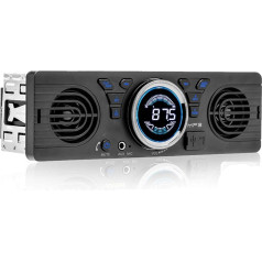 WEPARTICULAR 1 DIN Bluetooth Car Radio with Two Speakers Universal 1 DIN 12 V FM MP3 Bluetooth Car Radio Hands-Free Car In-Dash Car Stereo