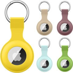 AirTag Holder - Silicone Case for AirTag Key Ring for Keys, Bags, Luggage, Pet Collars - Anti-Lost and Scratch-Resistant Design for Apple Air Tags 2021 (Pack F)