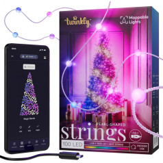 Viedie virtenes usb-c dekoratīvie lukturi (konfektes) 100 LED rgb, pērles, caurspīdīgs kabelis, 6 m