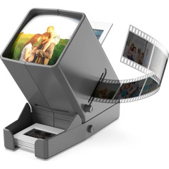 35 mm slide viewer, 3x magnification and LED illuminated table viewing and battery operated - for 35 mm slides and positive film negatives (4 AA batteries included)