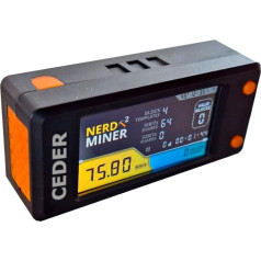 CEDER - Nerdminer V2 Pro Mining Bitcoin BTC 79KH/S Solo Miner Low Power Consumption Lightweight BTC Nerd Miner Ready Assembled WiFi & USB-C Power Lucky (Lottery Miner Win 3,125 BTC) (T-Display)