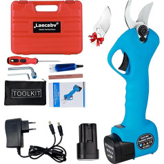 Laecabv Electric Pruning Shears 25mm Shears and Pruning Shears with 2 Pieces 2000mAh Battery for Pruning Fruit Trees and Vines