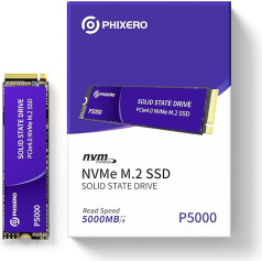 PHIXERO 5000MB/S NVMe PCIe 4.0x4 SSD 1TB - Ultra Fast Storage Solution for Professional Video Editing, 3D Modeling and Data Analysis
