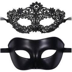 Oidea Masquerade Mask for Couples - Vintage Antique Roman Greek Venetian Mask Lace Masks Metal Halloween Prom Party Costume Ball Carnival Mask for Men and Women