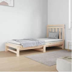 Lapooh Extendable Day Bed, Sofa Bed, Couch with Sleep Function, Sofa Bed, Sofa Bed, Sofa Bed, Sofa Bed, Daybed, Couch Bed, Youth Bed, 2 x (90 x 190) cm, Solid Pine Wood