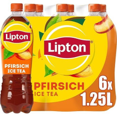 LIPTON ICE TEA Peach, Iced Tea with Peach Flavour, Disposable (6 x 1.25 L)