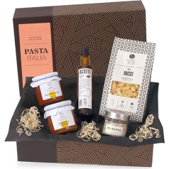 Pasta Italia Gift Set Filled Gift Basket with Italian Pasta, Mediterranean Delicatessen Virgin Olive Oil and Sea Salt jamon.de