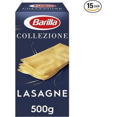 Barilla Collezione Lasagna Pasta from Durum Wheat Always Al Dente, Pack of 15, 15 x 500 g