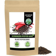 Pepper Black Whole (500 g), Peppercorns Black 100% Natural, Natural without Additives, Vegan, Black Pepper