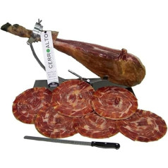 CERROALTO Pata Negra 100% Iberian Ham Acorn Fed Plate (Cut into Slices with a Knife) 100 g (65 Envelopes)