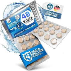 JM Expert® Water Treatment Tablets [2 x 24 Pieces] for 960 L I 100% Germ-free Drinking Water [AQUASECURE] Formula I Safe Active Ingredients | Water Purification Tablets, Water Purifier Drinking Water