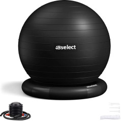 HBselet Gymnastic Ball, Sitting Ball, Gymnastic Ball, Medicine Ball, Pezziball with Resistance Bands, Handle, Ball Pump, Base, Pregnancy, Office, Home, Yoga, Pilates