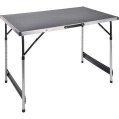 Adjustable Height Aluminium Camping Table 100 x 60 cm, adjustable from 4 Heights (73, 80, 87 To 94 cm), Practical Foldable