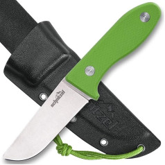 SCHNITZEL Unu Children's Knife Carving Knife and Outdoor Knife for Children Sharp with Sheath and Belt Holder, Various Colours, green, 17 cm