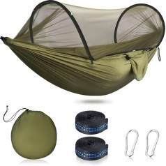 Outdoor Hammock 260 x 140 cm Camping Hammock 2 Person 200kg Load Capacity Ultralight Travel Hammock with 1 Pair Hanging Kit for Patio Lawn or Outdoor Use