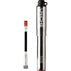 UNICHE Tech HV Bike Frame Pump with Gauge Fits Presta & Schrader - High Volume - Portable Mini Bicycle Pump for Mountain and BMX Bikes, Includes Mount Kit - Small
