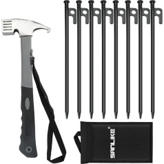 SAN LIKE Pack of 8 Tent Pegs, Storm Proof, 30 cm Pegs for Camping Hammer, Tent Pegs, Steel Pegs, Camping Tent Pegs for Camping, Outdoor, Hiking