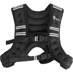 GYMAX Weight Vest 5 kg 9 kg Training Vest Fitness Vest with Reflective Stripes Weight Vest Running Vest for Weight Training Strength Training Muscle Building