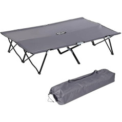 SUBLXPoten Folding Camping Bed for 2 People, 50 Inch Extra Wide Portable Outdoor Sleeping Bed with Carry Bag, Raised Camping Bed, Hiking on the Beach