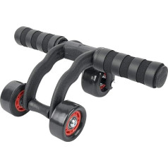 Ffitness Triple-Wheeled Power Wheel, AB Roller for Abs, Unisex, Adult, Black, One Size