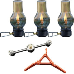 Gaslampe für den Außenbereich, tragbare Brennstoff-Zeltlaternen, Hurrican-Lampen, verstellbare Leuchtdichte, Laterne für Outdoor, Camping, Wandern (3 x Gaslampen-Set)