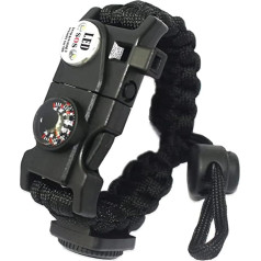 Daarcin Survival Paracord Bracelet,Fire Starter,Waterproof SOS Light, Compass, Whistle, Adjustable AK87 20 in 1,Outdoor Ultimate Tactical Survival Gear Set,Gift for Kids,Men