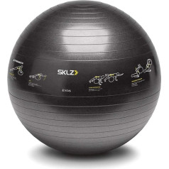 SKLZ TRAINERball Sport Performance (65cm) -Gymnastikball mit Übungen, schwarz, One Size