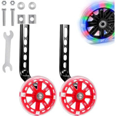 ALI2 Kinder-Fahrrad-Stabilisatoren für Kinder, Fahrrad-Trainings-Blinkräder für Kinder, kompatibel mit 30,5 cm, 35,6 cm, 40,6 cm, 45,7 cm, 50,8 cm, variablen Fahrrädern und Singlespeed-Fahrrädern, Rot