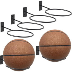 yeeplant Metallballhalter zur Wandmontage, 6 Packungen, robuste Metallball-Aufbewahrungsregale mit Schrauben, Präsentationsregale für Basketball, Fußball, Rugbyball, Volleyball, Zubehör