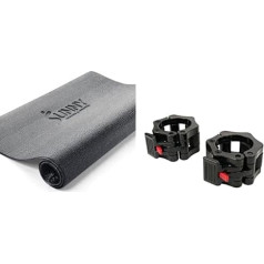 Sunny Health & Fitness Equipment Mat No. 074-XS + Shark Clamp Lock Collar NO. 076