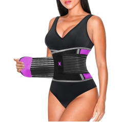 Finlin Damen Taillentrainer Schlanker Taille Trimmer Rücken Stützgürtel Gewichtsverlust Übung Fitness Verbesserung Schwezeffekt, Violett, X-Large