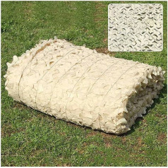 Xrdbfd Camouflage Net, Beige Reinforced Camouflage Net, Sun Sail, Used for Military, Hunting, Party Decoration, Outdoor Anti-Ageing Camouflage Net, 2/3/5/7/9 m Sun Protection Net, 4 x 5 m (13 x 16.4