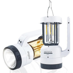 CREATESTAR LED Camping Lamp Rechargeable with Torch, USB Camping Lantern, Dimmable with Battery Operated, Touch Control LED Lantern, IP43 Waterproof for Search Light, Outdoor, Hiking, Emergency