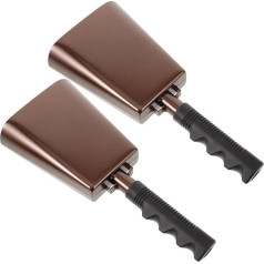 GOOHOCHY 1 Pair Cow Bell Cheering Hand Bell Music Hand Bell Farm Animal Bell Sound Maker Bell Instrument Accessories Percussion Instrument Hand Bell for Football Games PVC
