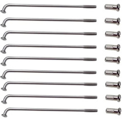 QQY E-Bike Spokes 12G E-Bike Spokes 36 Pieces Silver Steel E-Bike Motorcycle Spokes with 12 mm Nipple 45-305 mm E-Bike Spokes for E-Bike Motorcycle (165 mm)