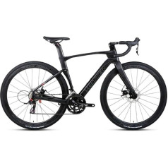 Bicycles for Adults, Carbon Fibre Bicycles, Cross / Road Bikes for Men and Women, 24-Speed Bikes, Aluminium Alloy, Aluminium Ring, Lightweight Body, 9.9 kg, Unibody (Colour: Black, Siz