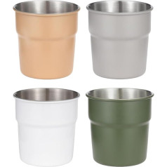 300ml Portable Camping Drinking Cup Stackable Coffee Cup Tourist Tableware Outdoor Stainless Steel Cup Picnic Utensils Picnic Cup