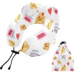 WDdZzyy Portable U-shaped Travel Pillow for Airplane, Mailbox, Valentine's Day, Travel, A Must Have for Flying Shoulders. Lightweight