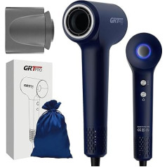 Hair Dryer Ion 2200 W Professional Hair Dryer Hair Dryer EC Motor 110,000 rpm - 370 g Light Quiet Quick Drying Shiny Soft Hair for Home Travel and Hair Salon (Blue)