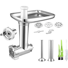 Italdos Meat Mincer Compatible with Kenwood Accessories Kneading Machine Sausage Filling Machine Sausage Filling Tubes 4 Discs Choice of Sizes with Adapter KAX950ME