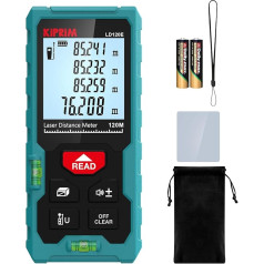 Laser Rangefinder High Accuracy 120 m Kiprim LD120E Laser Tape Measure Compact Laser Meter with Larger Backlit LCD Display, ft/m/in Switching