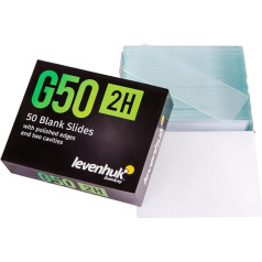 Levenhuk G50 2H Empty Slides with 2 Hollow Grinds, Highly Transparent with Polished Edges for Preparing Laboratory Samples of Microorganisms