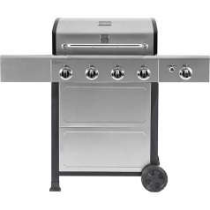 Kenmore Gas Barbecue I Gas Grill 4 Burner with Side Burner and Lid I Gas Barbecues for Outdoor Kitchen | Garden Grill with Gas | 59.1 x 137.4 x 117.9 cm | Stainless Steel Grill