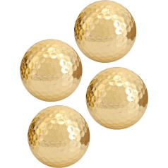 Lwuey Golden Golf Ball, High Visibility Double Layer Gold Plating Golf Accessories Golden Golf Balls Gold-Plated Training Long Distance Shots Men's Practice Balls Outdoor Sports Equipment Golf Gift